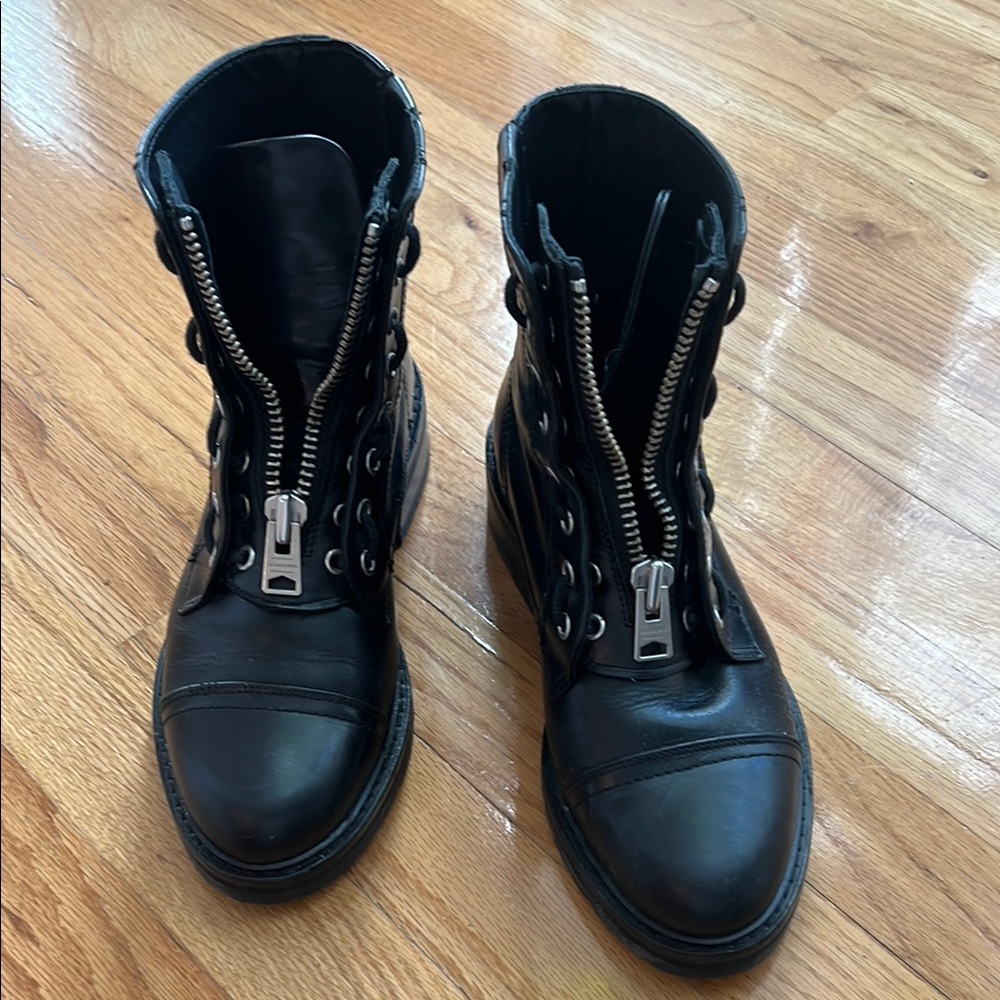 All Saints Black Combat Boots